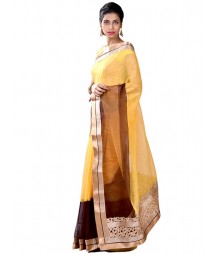  Eye Catching Yellow & Brown Designer Collection Saree MDL-S-SR1-019